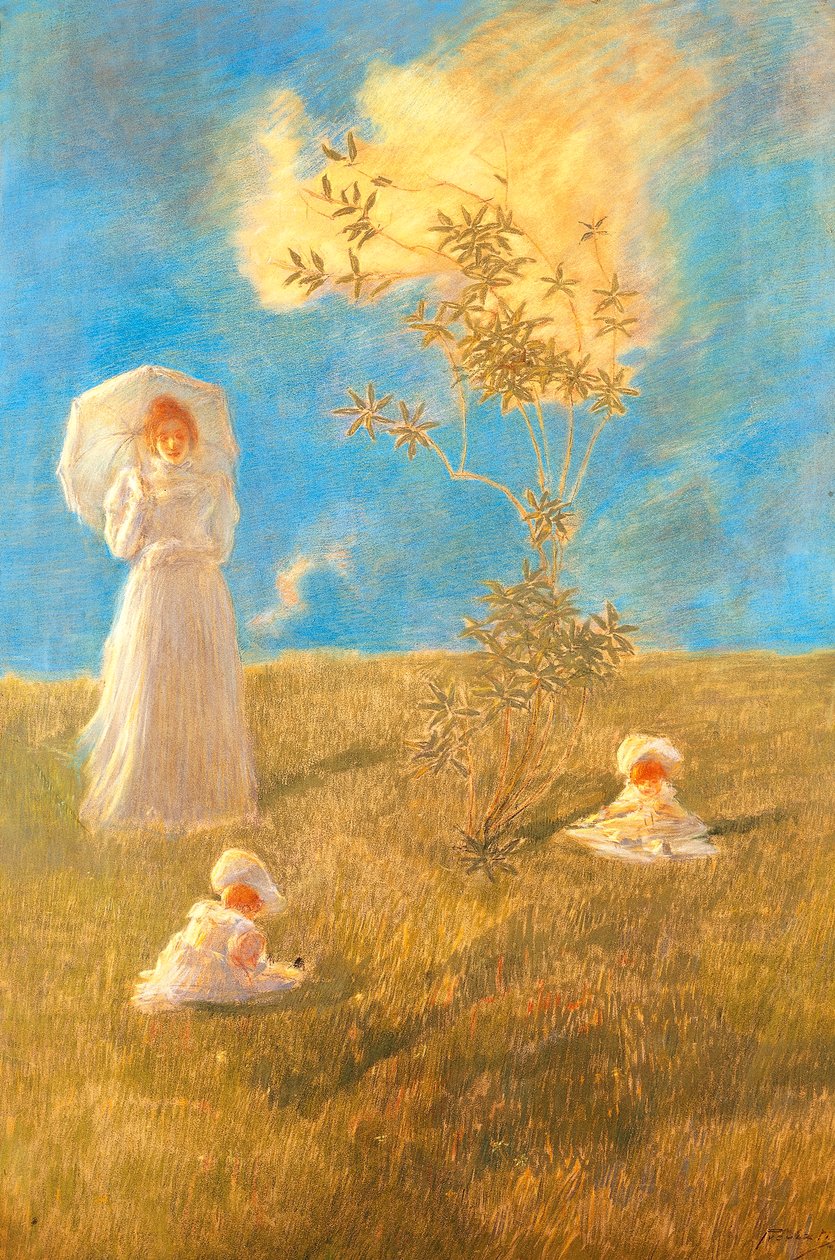 Den stille, Gaetano Previati (1852-1920) av Gaetano Previati
