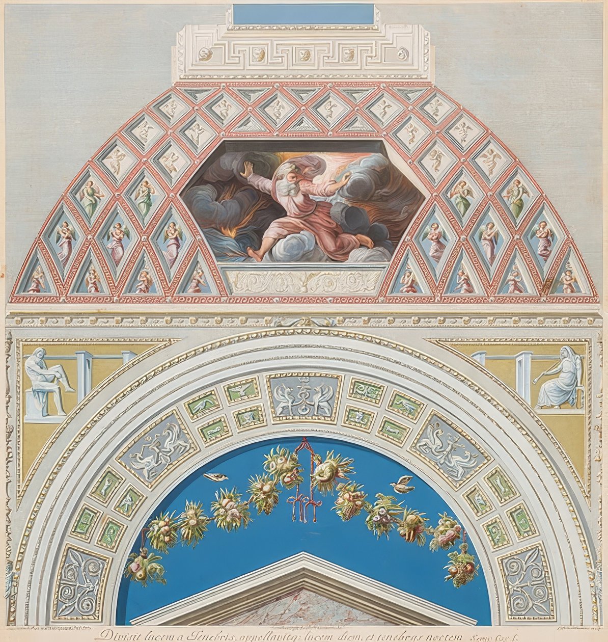 Bezel og hvelvede område med Gud skiller lys og mørke. 1774? av Gaetano Savorelli