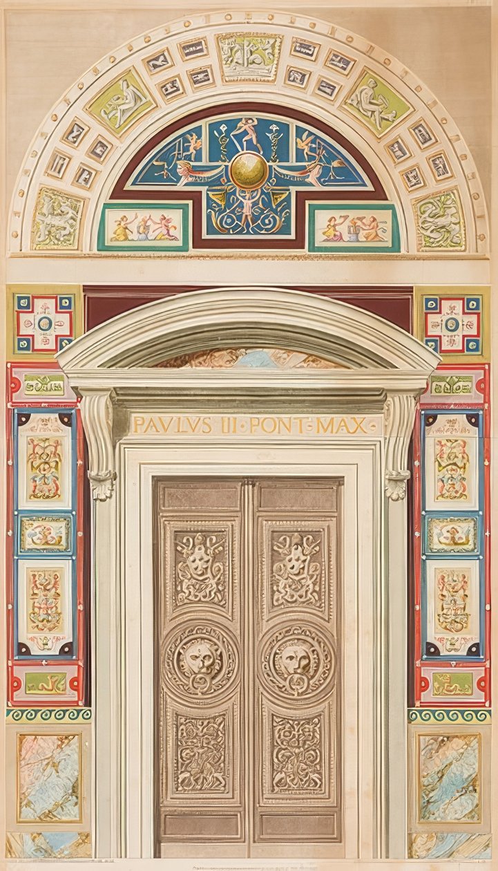 Dør, ramme og lunette til Loggia I. av Gaetano Savorelli