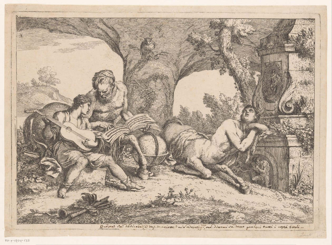Achilles undervist av Chiron Ulike show og land (serietittel) Varii capricci e paesi (serietittel) av Gaetano Zompini (possibly)