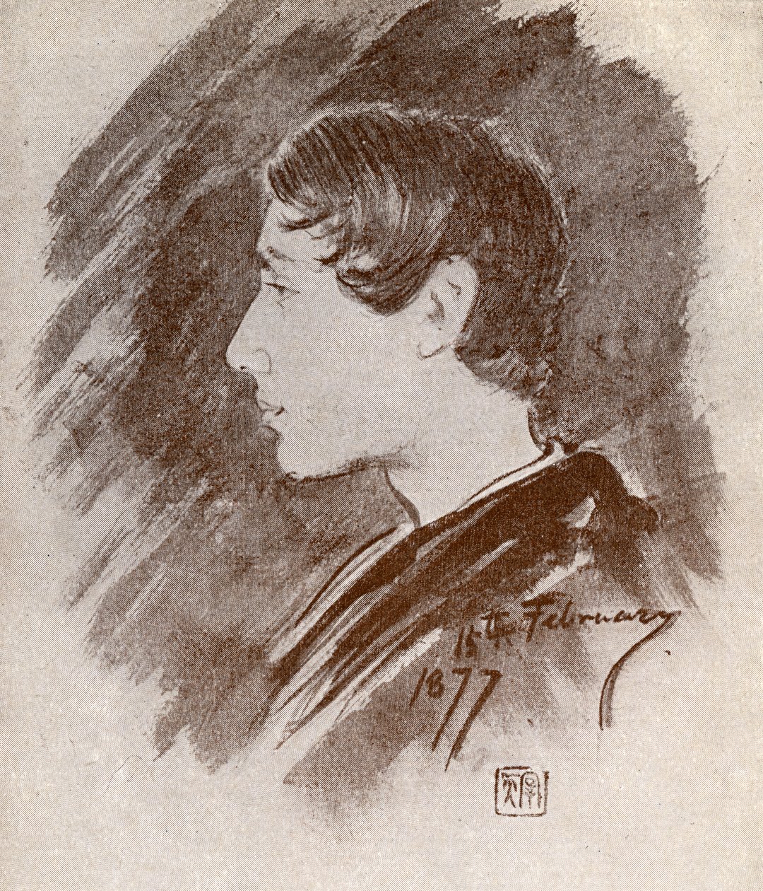 Rabindranath Tagore (1861-1941) 16 år gammel, illustrert i 