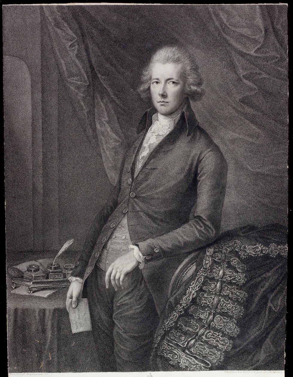 The Right Hon William Pitt den yngre (gravering) av Gainsborough (after) Dupont
