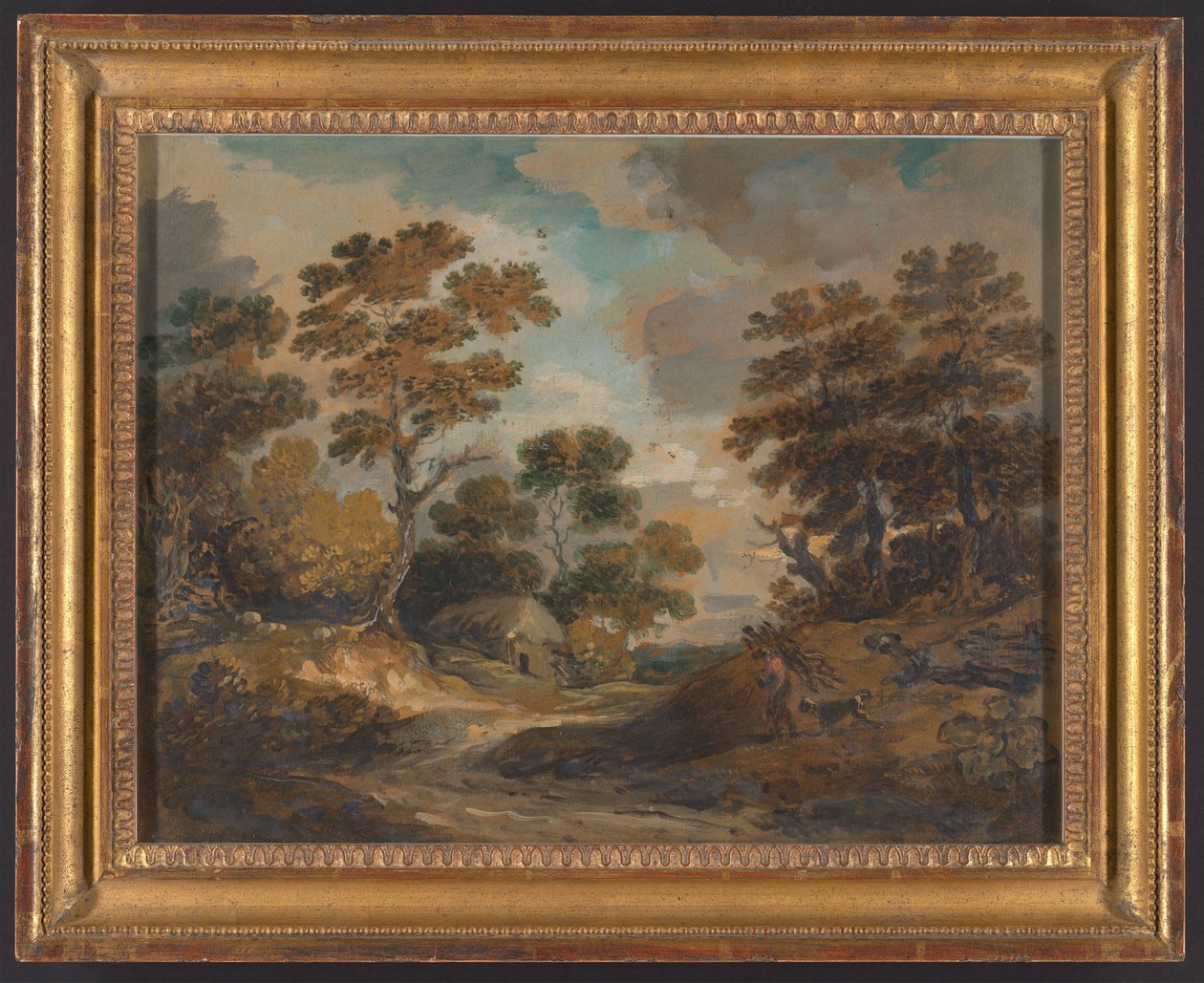 Landschaft: Mann mit Reisigbündeln av Gainsborough Dupont