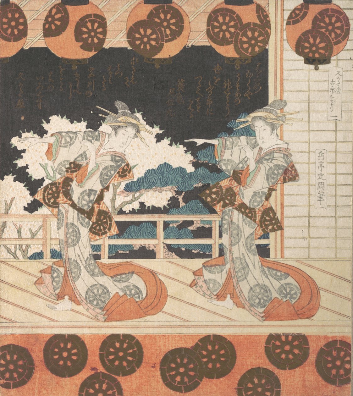 Furuichi-dans nr. 1 av et sett på fire, 1800-tallet. av Gakutei