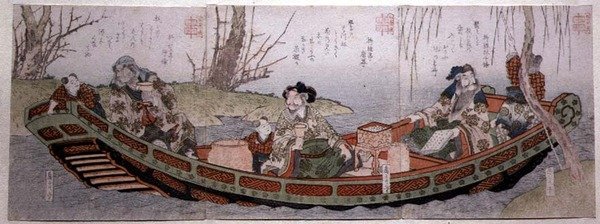 Sendai Group Triptych: Three Heroes of the Kingdom of Shu, ca. 1818-30 (treblokktrykk) av Gakutei Harunobu