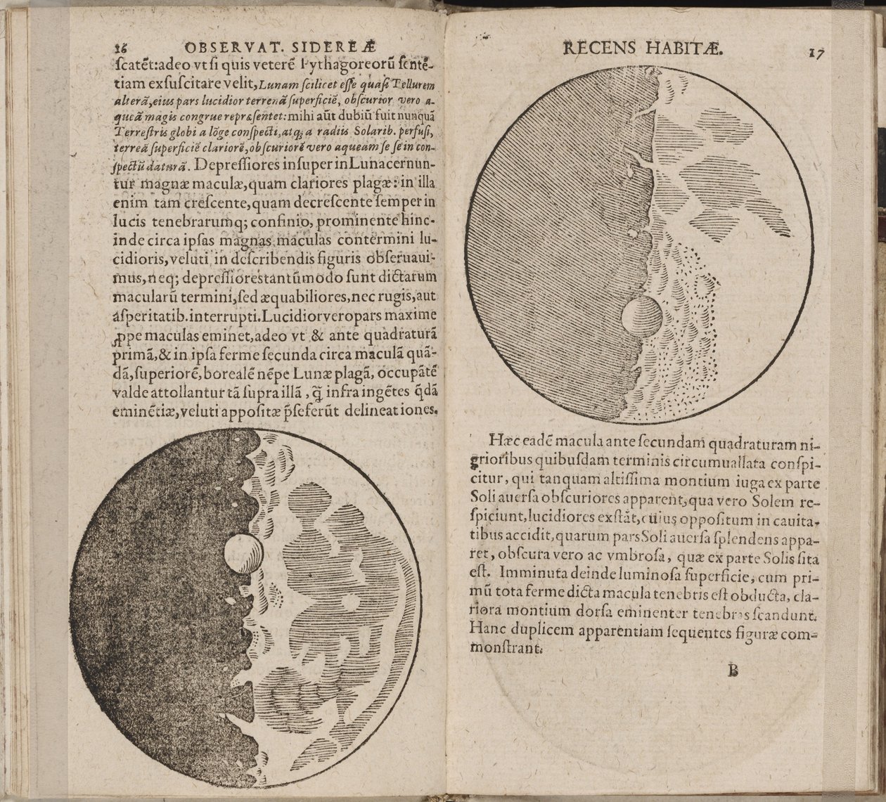 Blad av bok Sidereus Nuncius Sidereal Messenger av Galileo Galilei, 1610 av Galileo Galilei