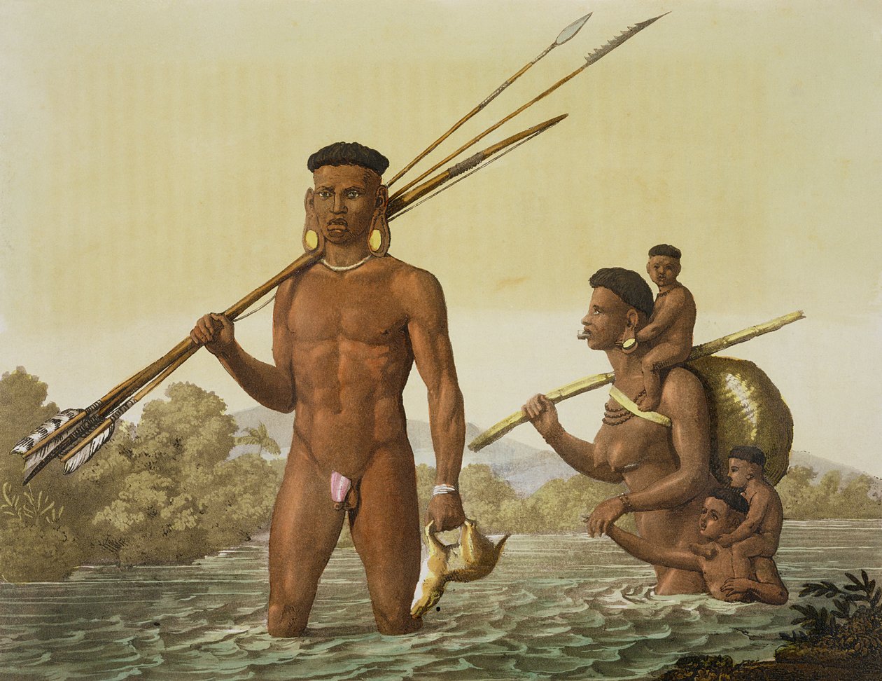Botocudos-familien, Rio Grande, Brasil, fra 
