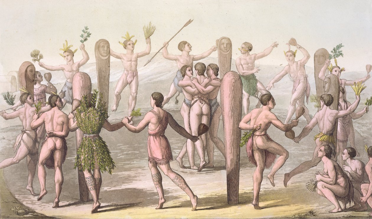 Dances of the Native Inhabitants of Virginia, ca. 1820 av Gallo Gallina