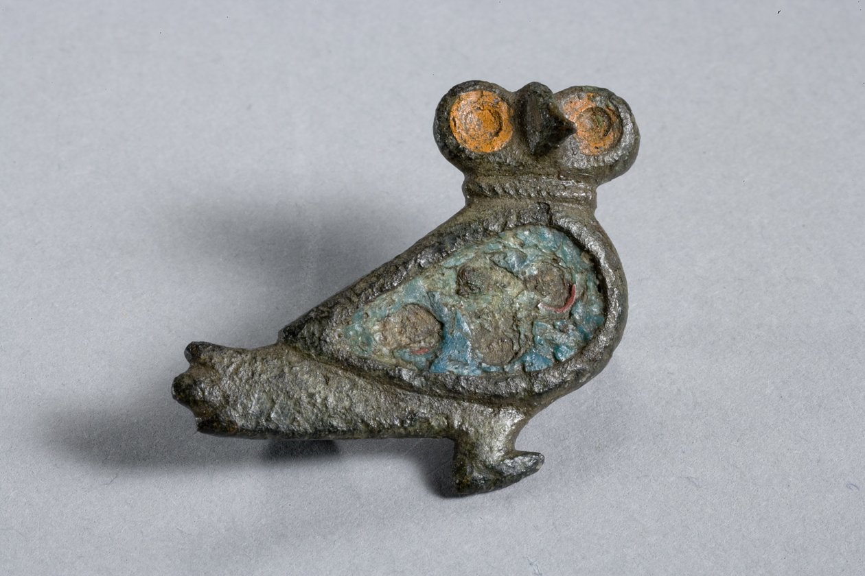 Fibula of an Owl, 2.-3. århundre e.Kr. (bronse med emaljeinnlegg) av Gallo Roman