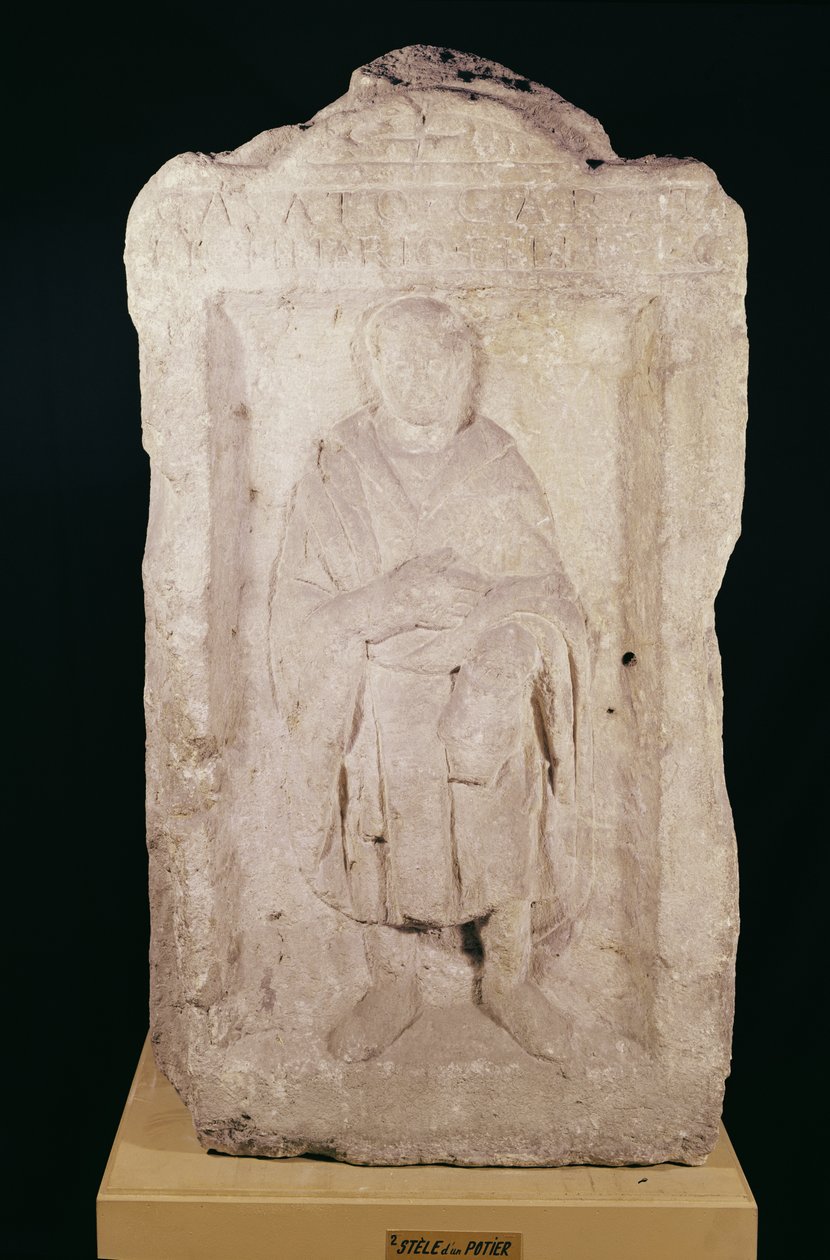 Begravelsesstela av en keramiker av Gallo Roman