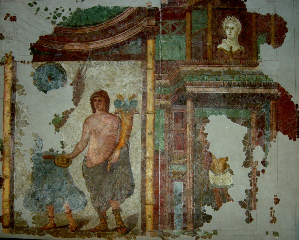Veggmaleri fra en villa nær Narbonne, 1. - 3. århundre e.Kr. (veggmaleri) av Gallo Roman