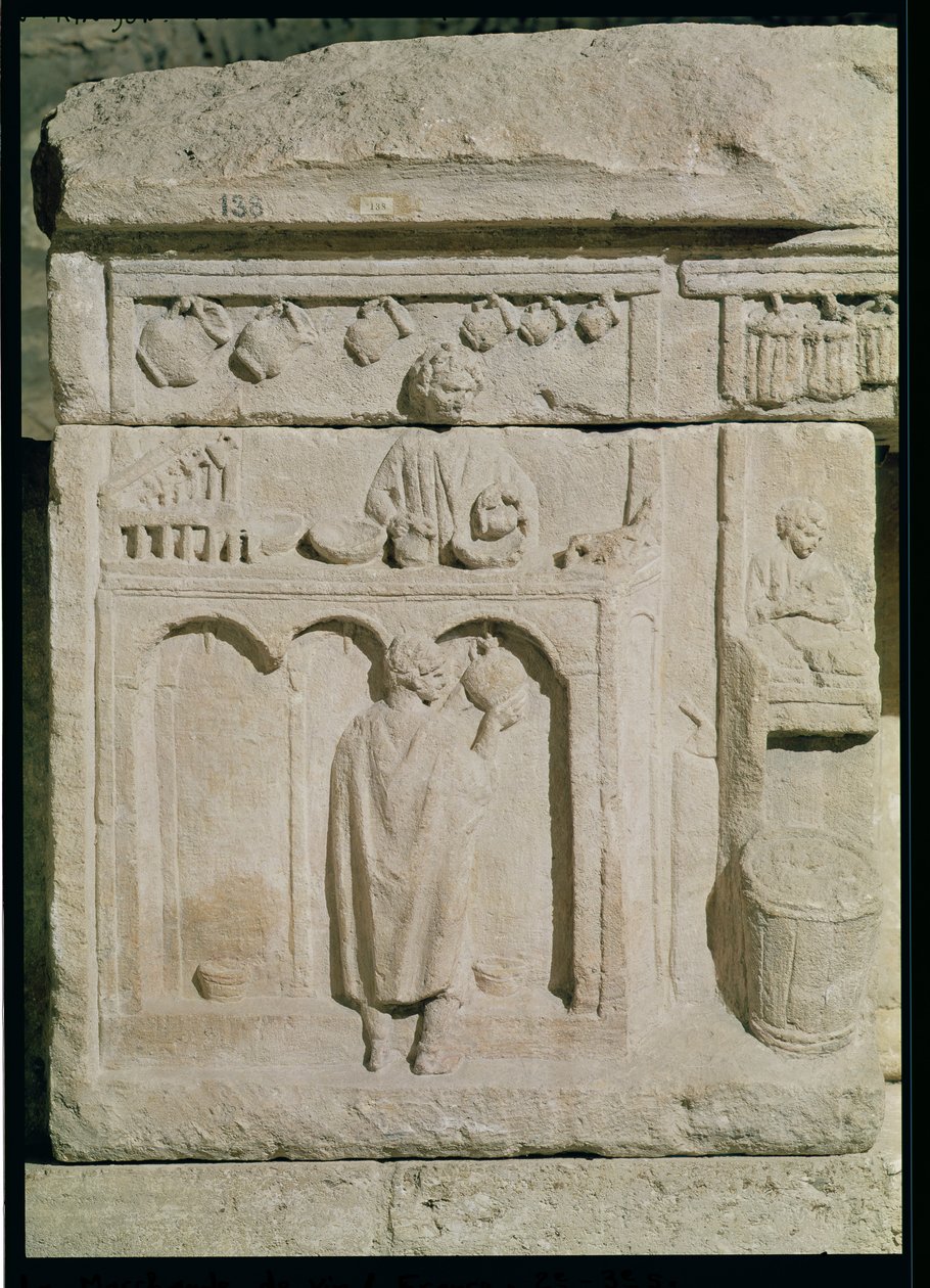 Relieff som viser en vinhandler, 2.-3. århundre av Gallo Roman