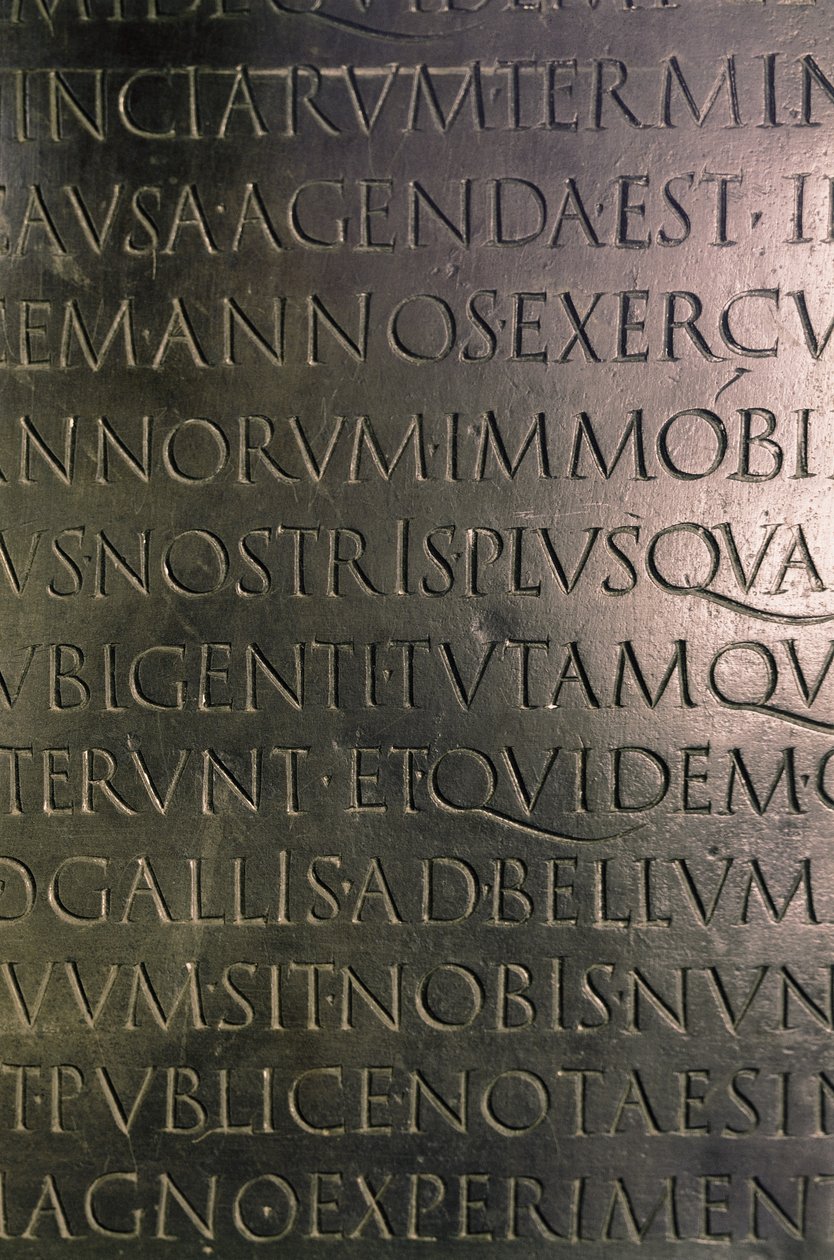 The Lyon Tablet (detalj), ca.48 AD (bronse) av Gallo Roman