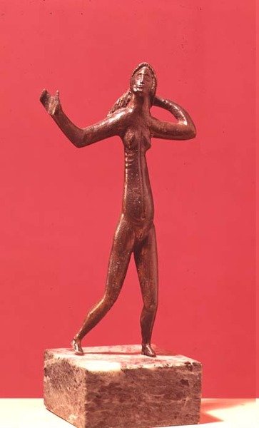 Danser, fra Neuvy-en-Sullias (bronse) av Gallo Roman