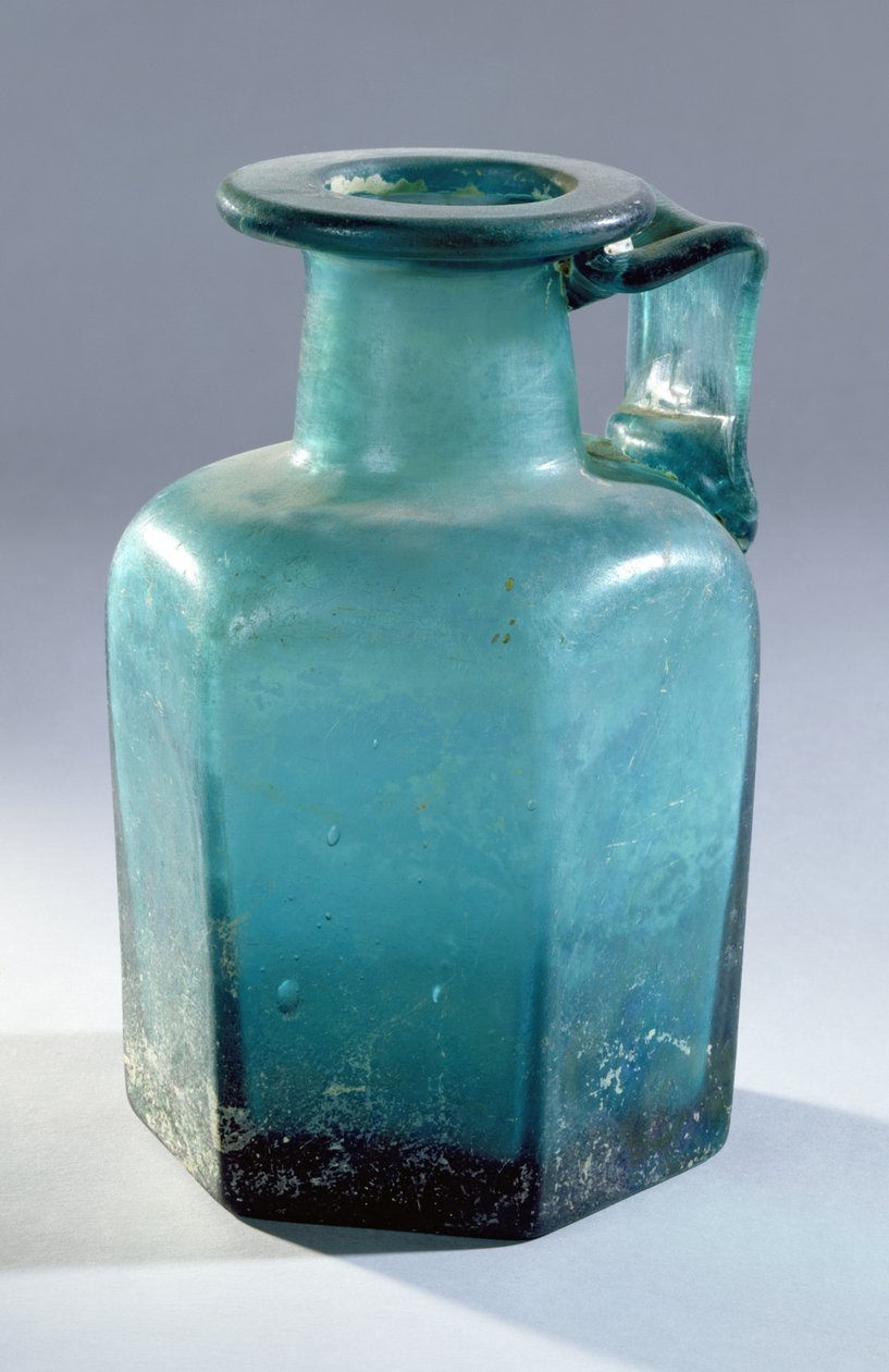 Sekskantet flaske, 1.-2. århundre (glass) av Gallo Roman