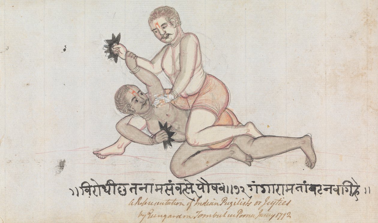 Two Jeyties Wrestling av Gangaram Chintaman Tambat
