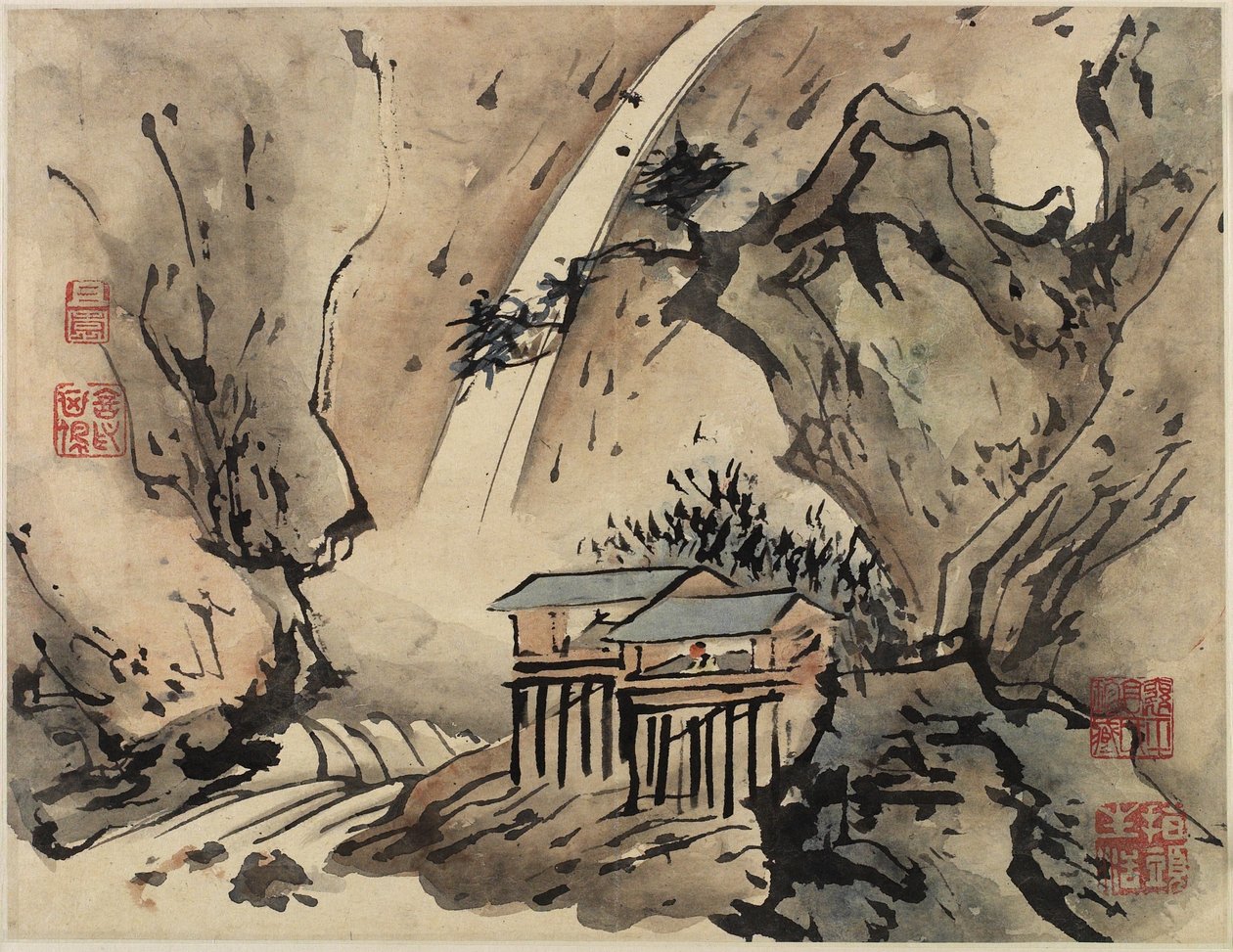 Finger Painting, fra et album på ti, 1684 av Gao Qipei