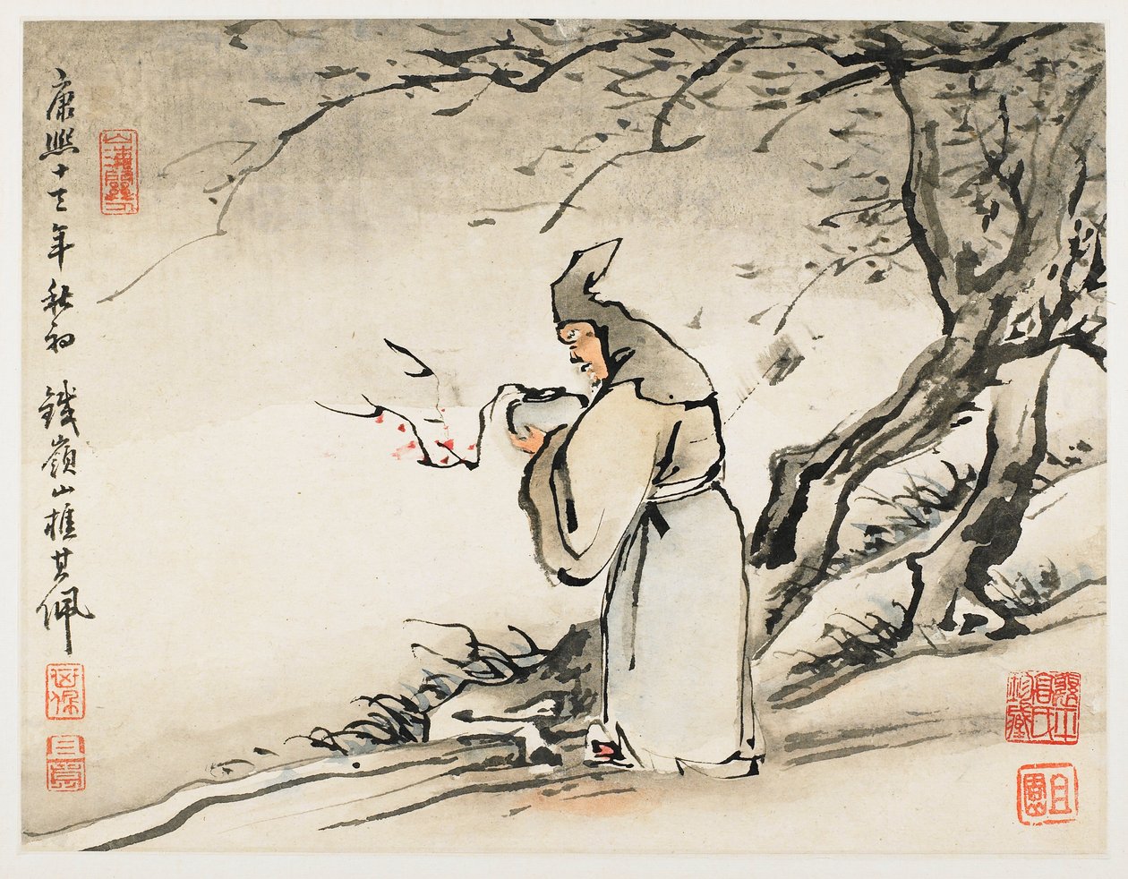 Fingermaleri, fra et album med ti blad av Gao Qipei