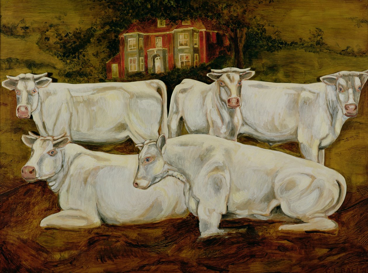 Charolais Bulls, Dippenhall, Farnham av Gareth Lloyd Ball