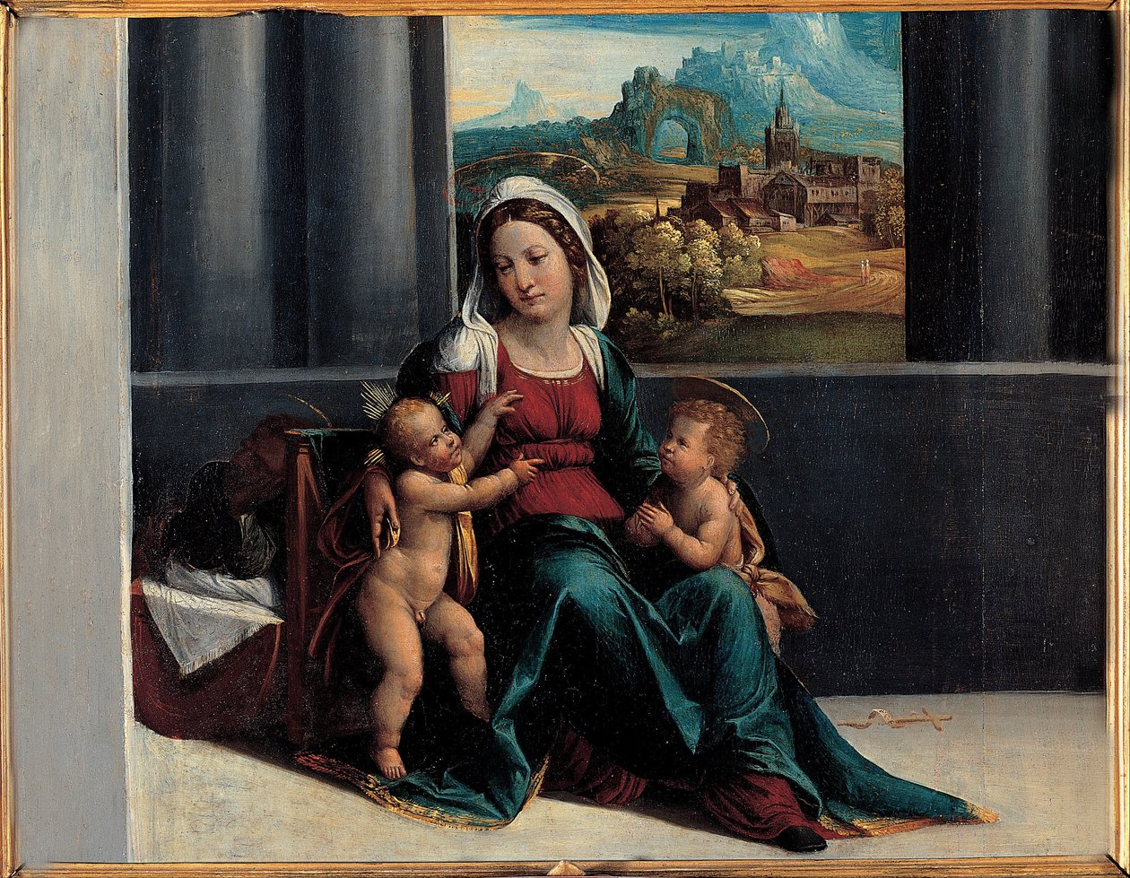Madonna med barnet og St. John av Garofalos workshop