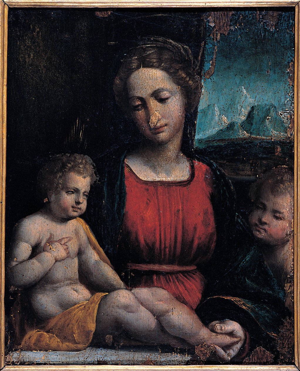 Madonna med barnet og St. John av Garofalos workshop