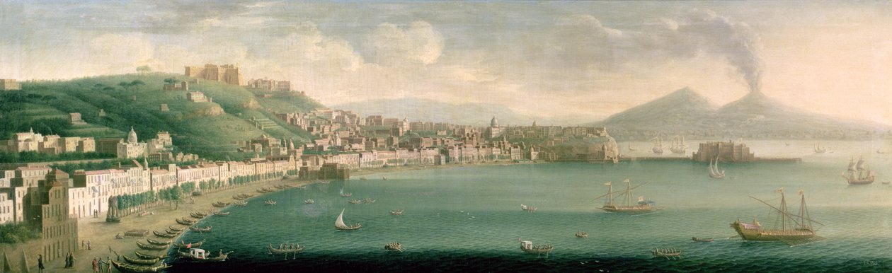 Utsikt over Napoli fra vest, 1730 av Gaspar Butler