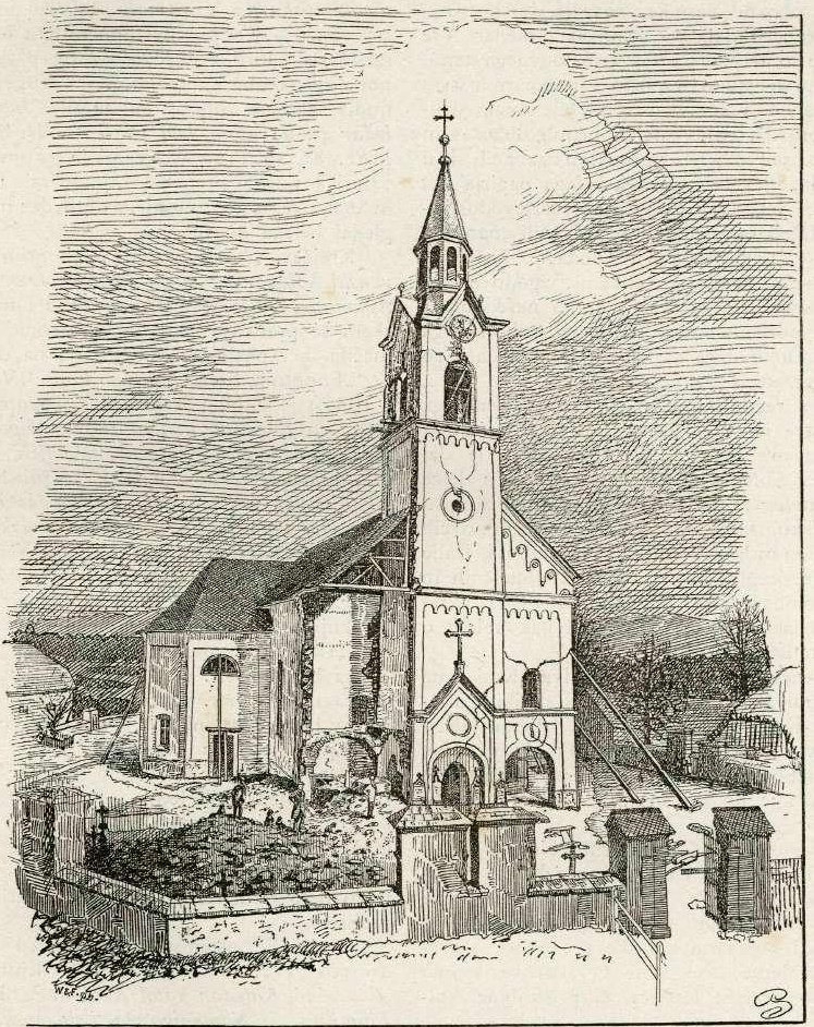 Kirken D. M. i Polje nær Ljubljana etter jordskjelvet av Gaspar Porenta