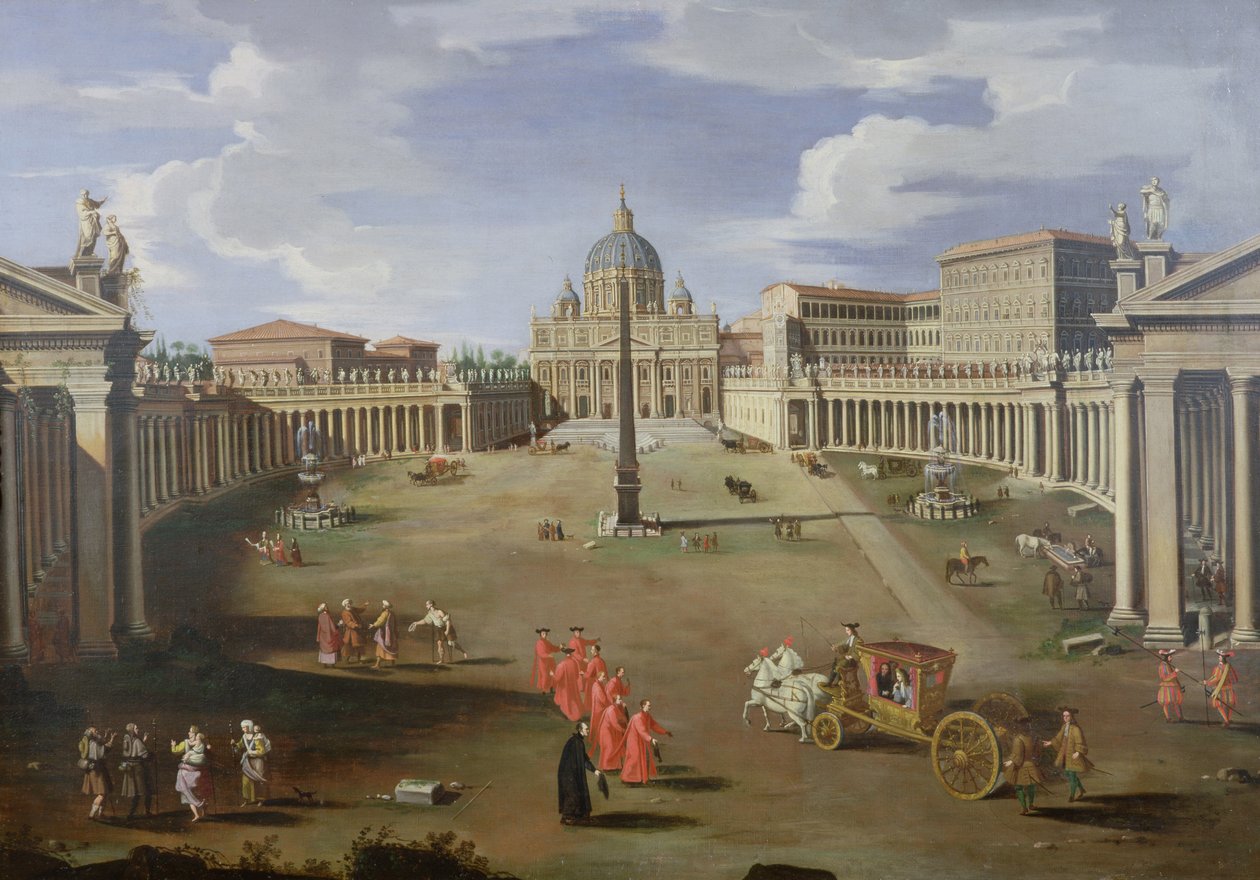 Utsikt over St. Peterskirken i Roma av Gaspar van Wittel