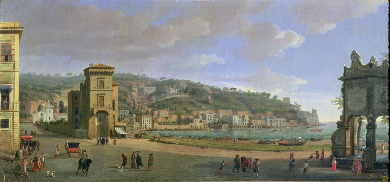 Rivieraen i Chiaia i Napoli av Gaspar van Wittel