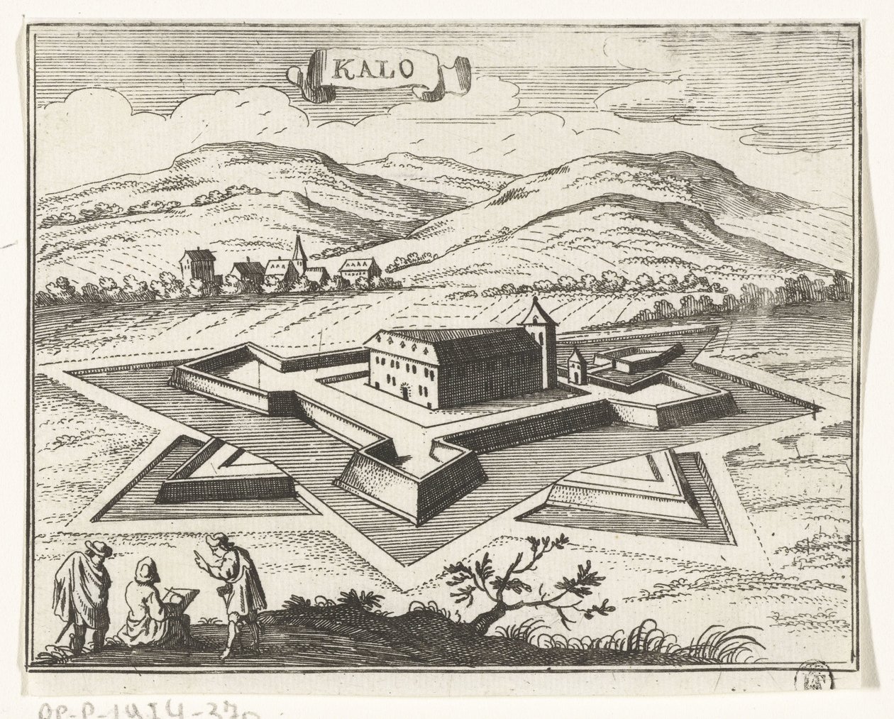 Utsikt over Nagykálló Topografiske bilder av Østerrike, Ungarn og Balkan (serietittel) Kort beskrivelse, og aen-wysinghe der placesen i desen boeck, med deres teghen-ord, stående, relevant uyt-ghebeldt, i Oostenryck (se av Gaspar Bouttats