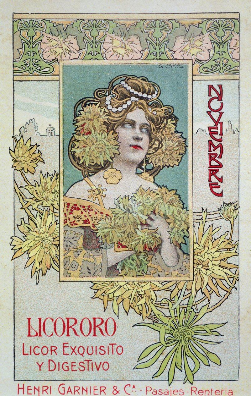 november, fra en kalender for Henri Garnier & Co. av Gaspar Camps Junyent