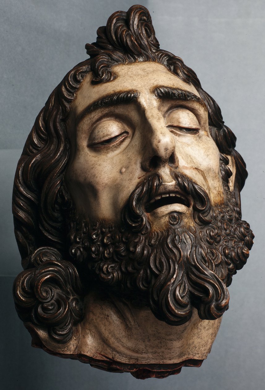 Hodet til døperen Johannes (malt tre) av Gaspar Nunez Delgado