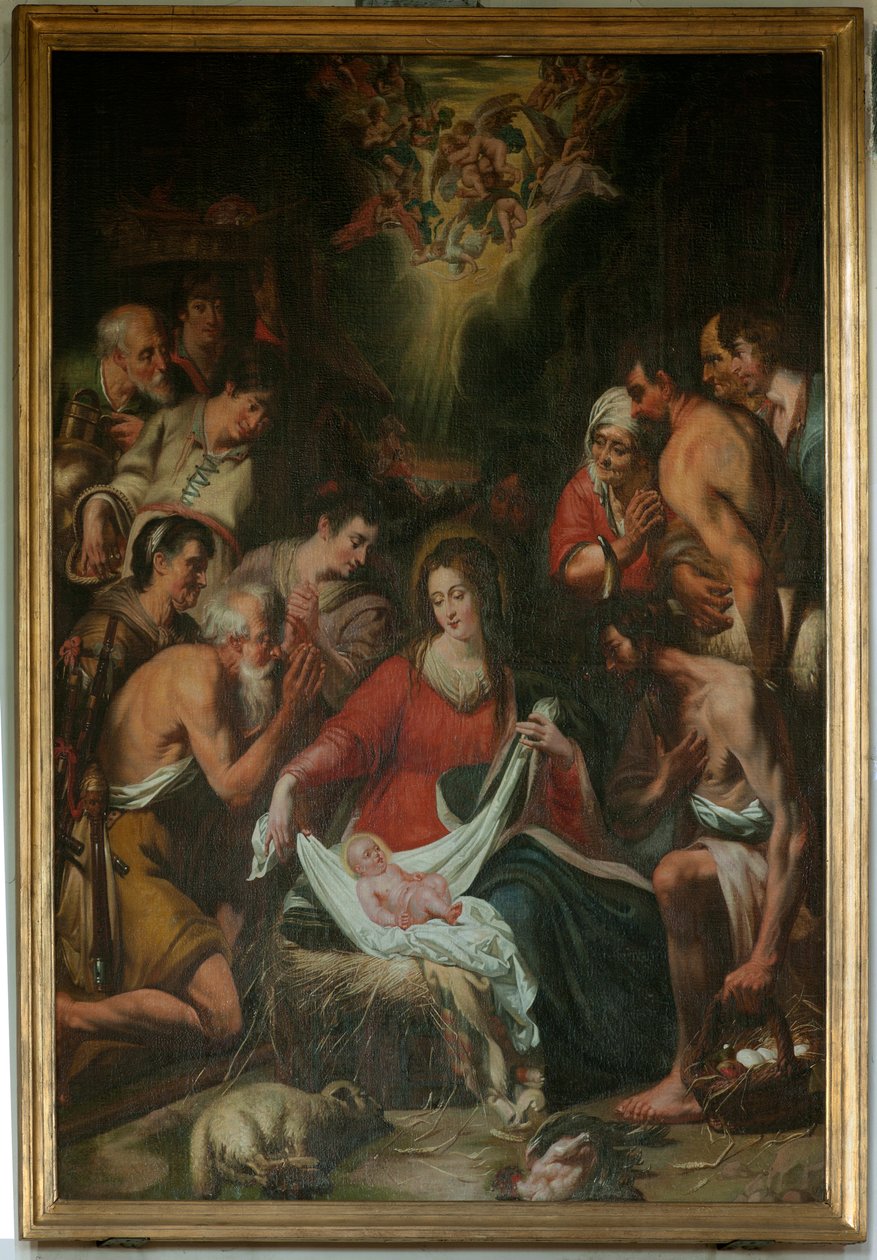 Tilbedelse av Shepherds, skolen til G. De Craeyer av Gaspar de (after) Crayer