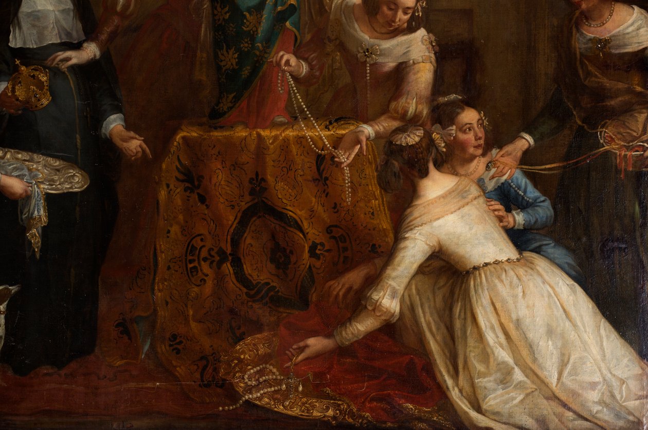 Sognekirke (Eglise Saint-Brice). Paintin "Erkehertugen Isabel av Spania gir henne smykker til basilikum Saint-Martin av Halle". Gaspar de Crayer. av Gaspar De Crayer