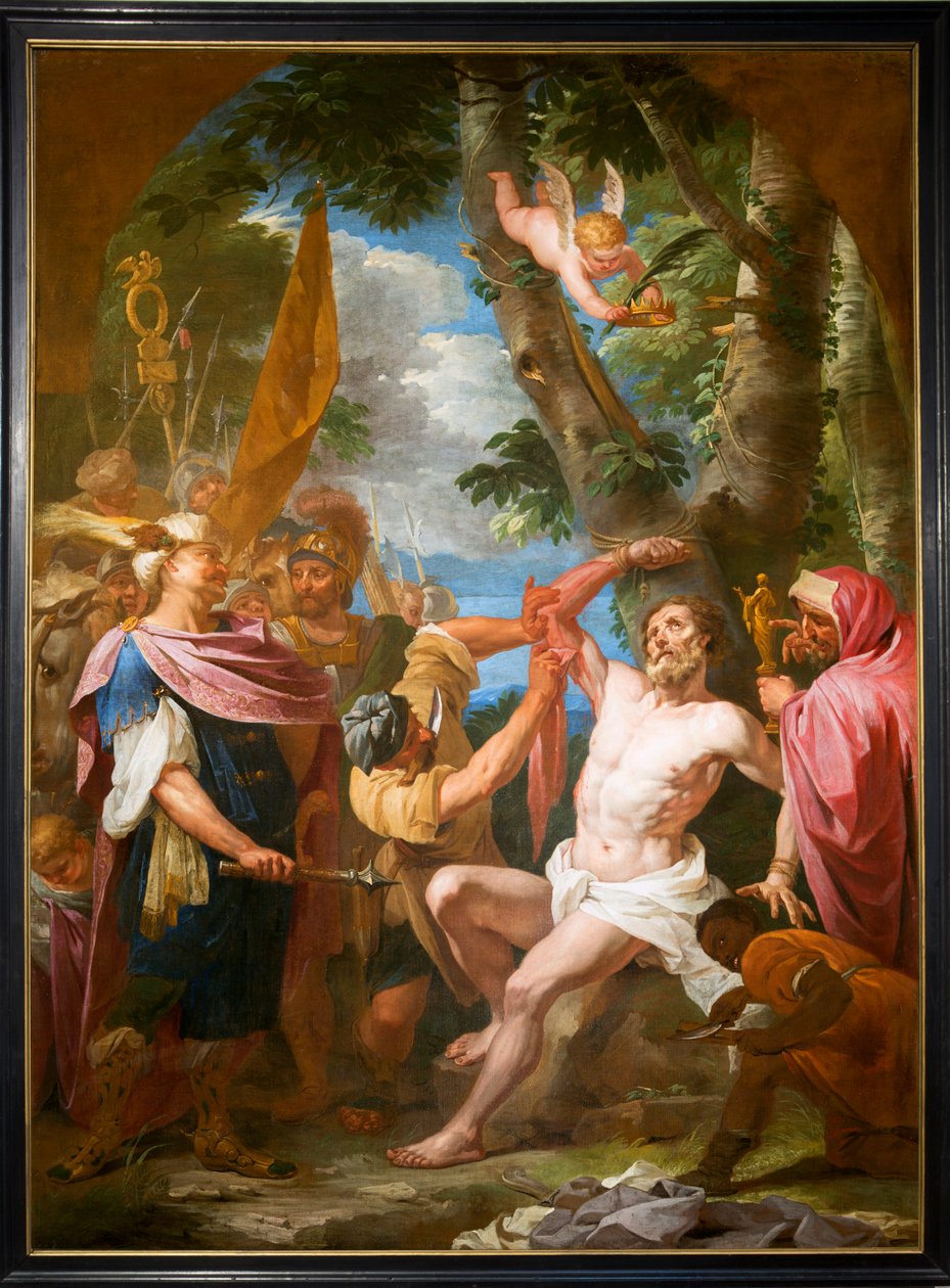 Sognekirke (Sint-Bartholomeuskerk). Interiør. Maleri. Martyr av Saint Bartholomew. Gaspar De Craeyer eller J Van der Heyde (?). av Gaspar De Crayer