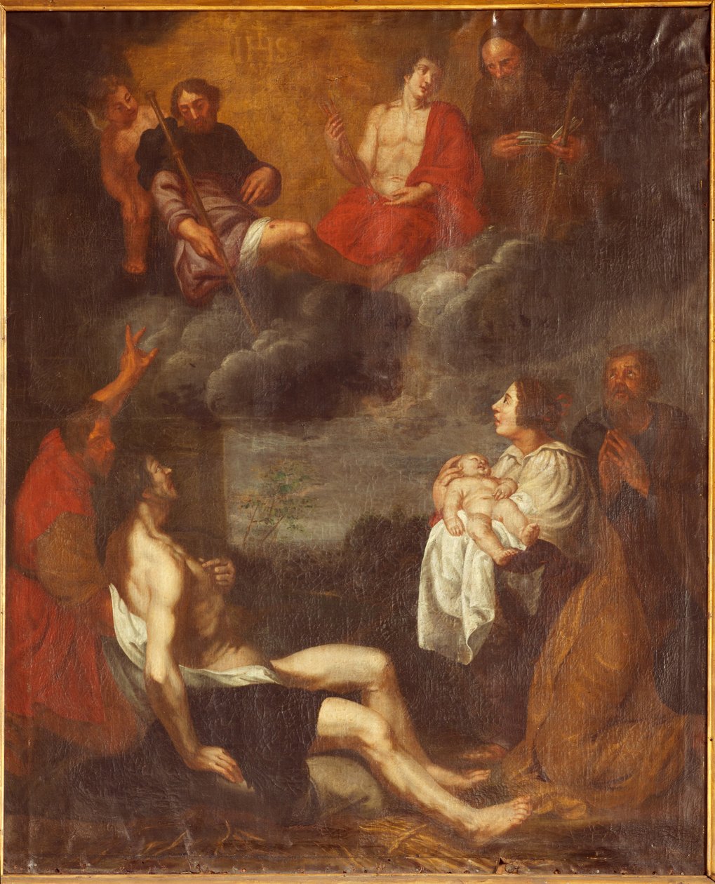 Sognekirke (Sint-Pieterskerk). Interiør. Sørgang. Alteret. Maleri. Kristi fødsel. Attr. til G De Craeyer. 17. århundre. (maleri) av Gaspar De Crayer