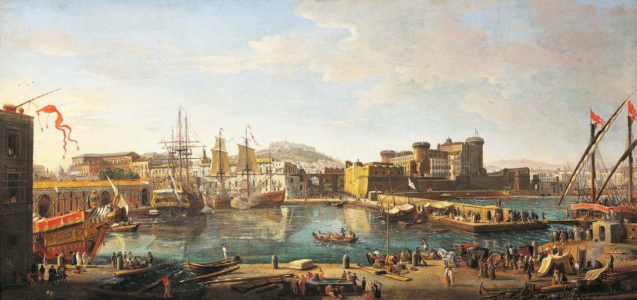Docklands i Napoli, av Gaspar van Wittel (1652 eller 1653-1736) av Gaspar van Wittel