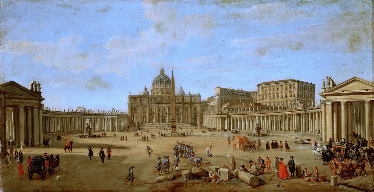Petersplassen, Roma - Caspar Adriaensz. van Wittel (Gaspare Vanvitelli) (1656-1736). Olje på lerret, ca 1705. Mål: 44,5x84,2 cm. Kunsthistorisk museum, Vienne av Gaspar van Wittel