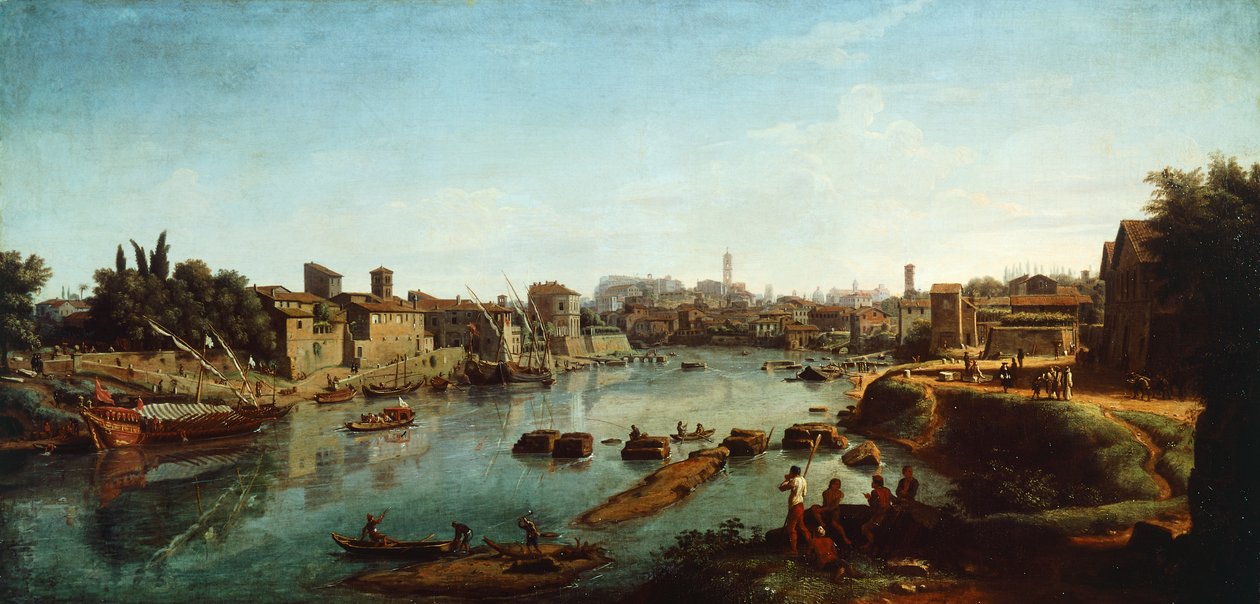 Utsikt over Tiberen, av Gaspar van Wittel (ca. 1652-1736) av Gaspar van Wittel