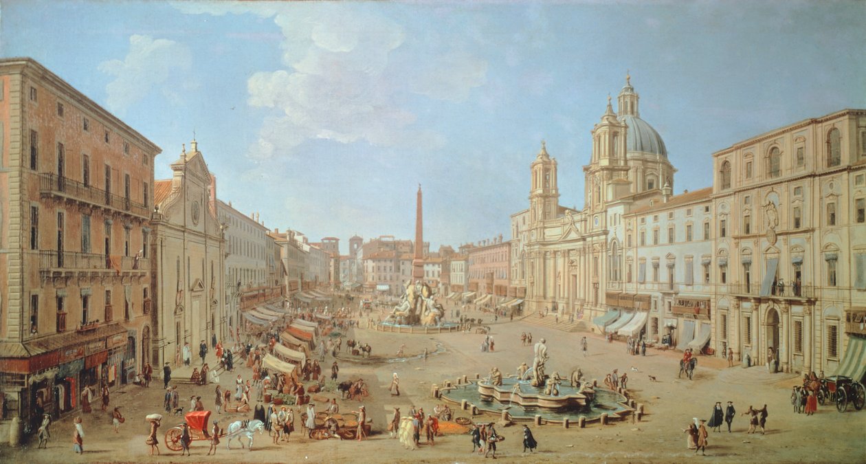 Roma, Piazza Navona (olje på lerret) av Gaspar van Wittel