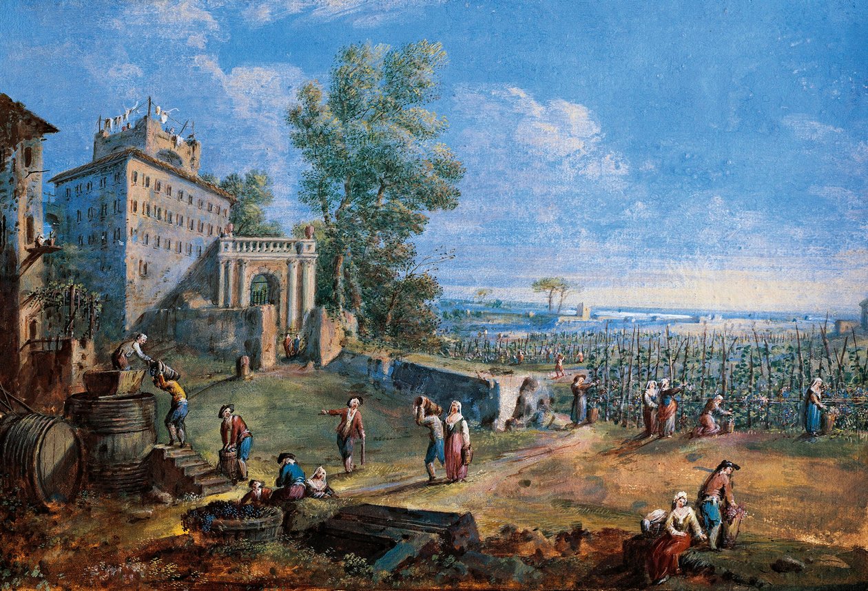 The Harvest Painting av Gaspare Vanvitelli (Gaspar van Wittel, Caspar Van Vitelli) (1653-1736) Prato, Civic Museum av Gaspar van Wittel