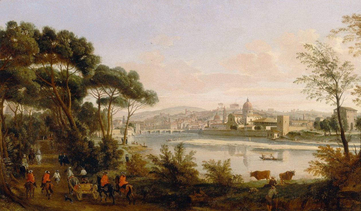 Utsikt over Firenze av Gaspar van Wittel