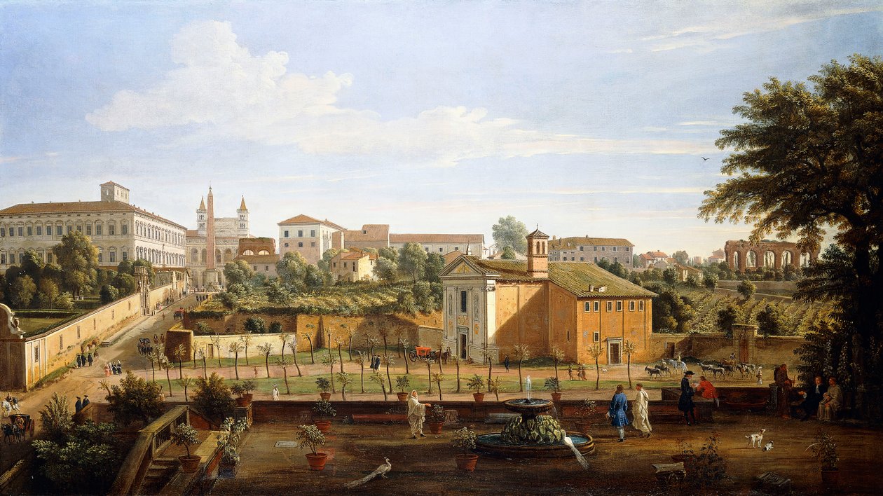 SS-kirken. Marcellino og Pietro, fra Vigna Ciccolini, av Gaspar van Wittel