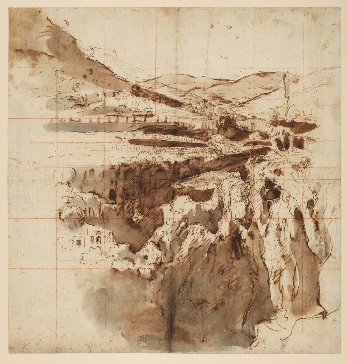 Utsikt over Tivoli, 1700-10 av Gaspar van Wittel