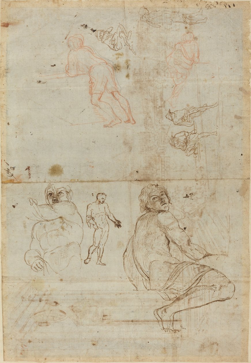 Figurer fra Farnese-palasset og fra Life av Gaspar van Wittel after Annibale Carracci