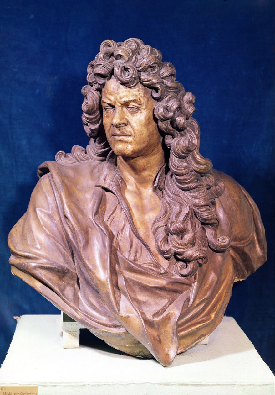 Byste av Jean Baptiste Lully (1632-87) (bronse) av Gaspard Collignon