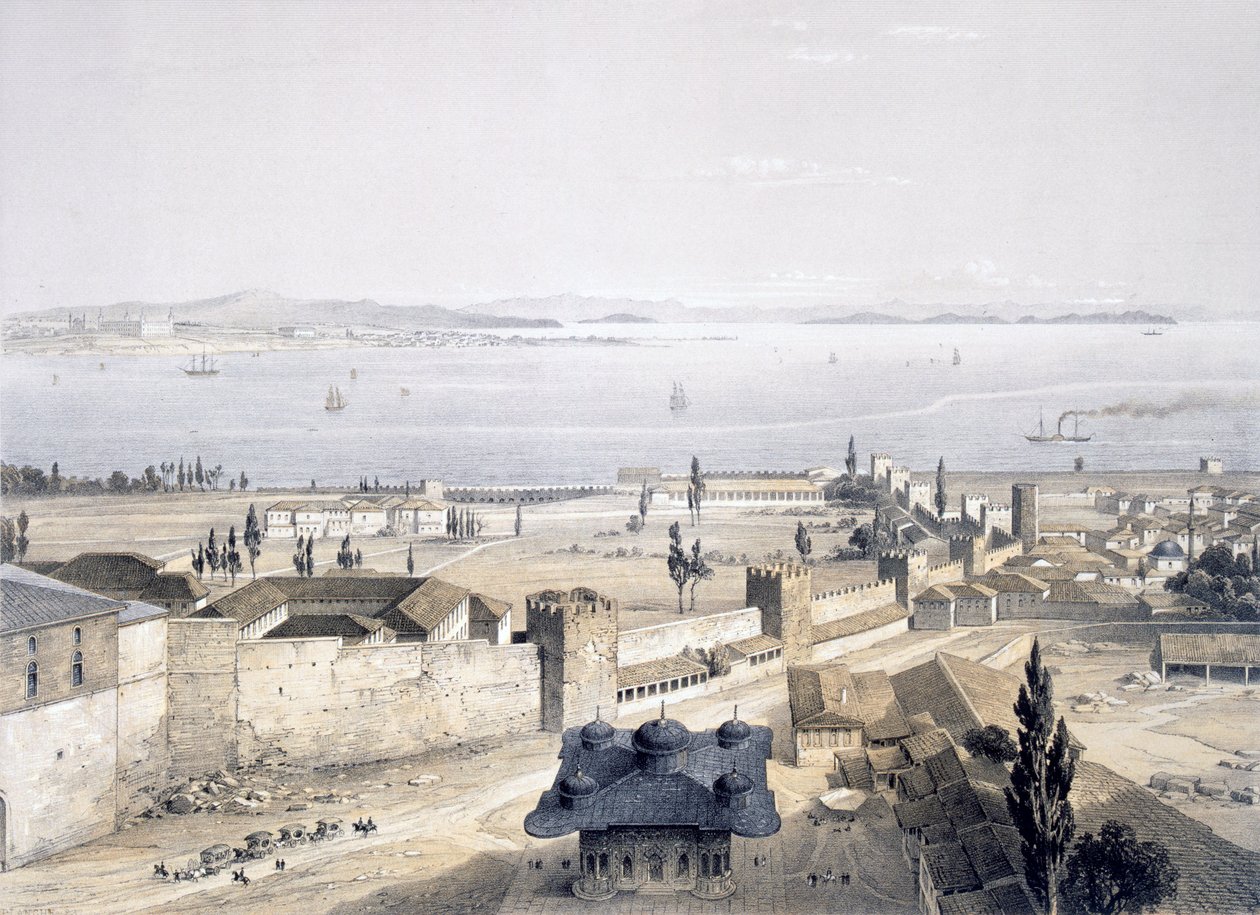 Utsikt over Bosporos fra moskeen, 1852 av Gaspard Fossati