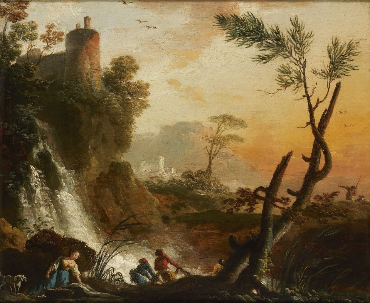 Landskap med ruiner av Gaspard Jean Lacroix