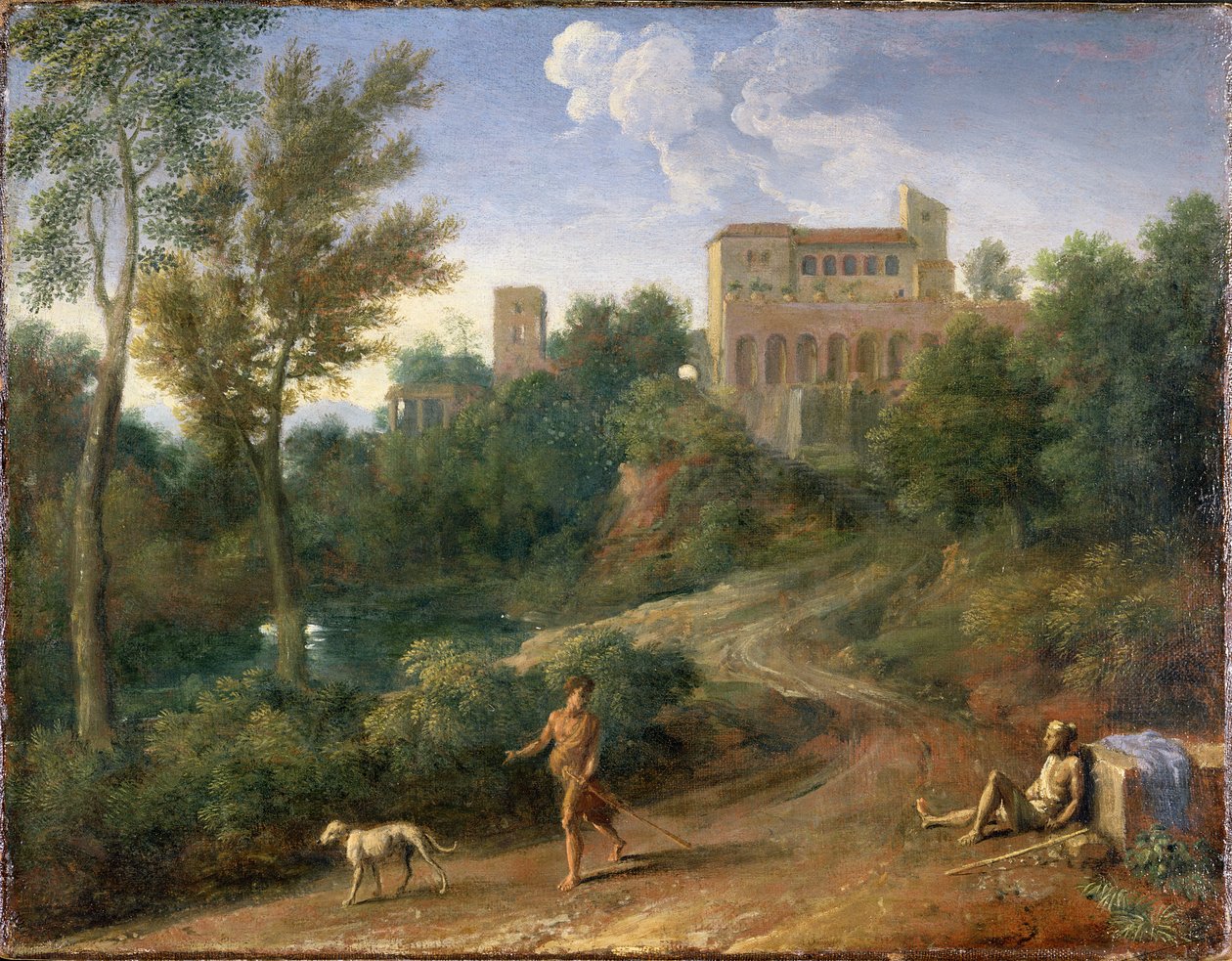 Klassisk landskap med figurer, ca. 1672-5 av Gaspard Poussin Dughet