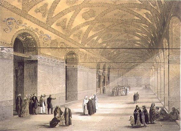 Hagia Sophia, plate 10: inngang til Upper Gallery, gravert av Louis Haghe (1806-85) publisert 1852 (litho) av Gaspard (after) Fossati
